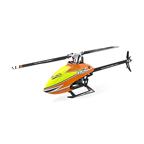 OMPHOBBY M2 Explore RC Helicopter for Adults Dual-Brushless Motor Direct-Drive 6CH RC Helicopters with Adjustable Flight Controller,3D Flight RC Plane Outdoor New Version BNF(No Controller-Orange)