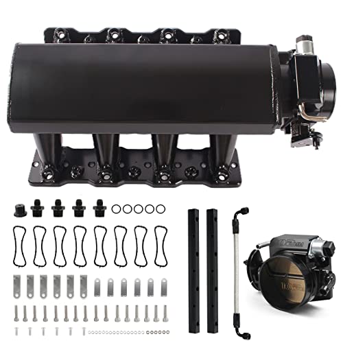 POSENG Intake Manifold Compatible with Chevy 4.8 5.3 6.0 6.2 LS LS1 LS2 LS6 with 102mm Throttle Body Kits