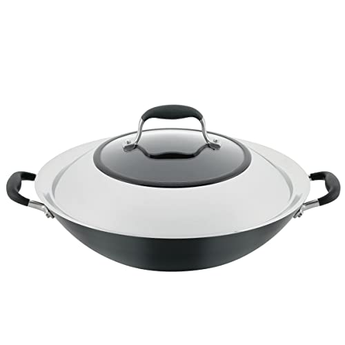 Anolon Advanced Home Hard-Anodized Nonstick Open Stock Cookware- Woks (14-Inch Covered Wok, Onyx)