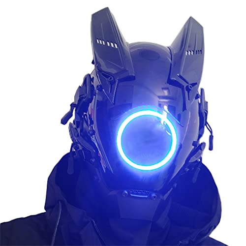 Cosplay Mask for Men Women, Futuristic Punk Techwear, Mask Cosplay Halloween Fit Party Music Festival Accessories (Blue)