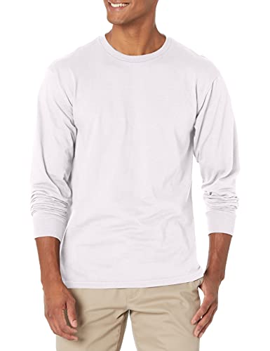 Soffe mens Mj Soffe Men's Long-sleeve Cotton T-shirt fashion t shirts, White, Large US