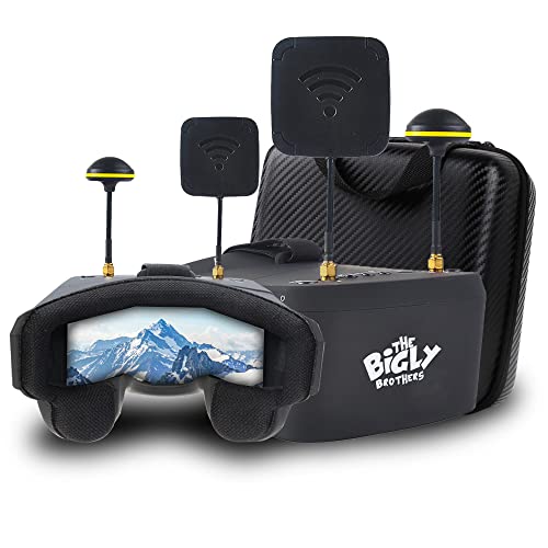 The Bigly Brothers Upgraded EV800D FX Edition FPV Goggles, True Diversity, Upgraded reciever, Upgraded Singal, Low Latency, Low Lag, Dual Signal FPV Goggles