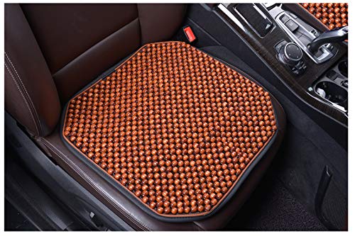 KENNISI Wood Beaded Car Seat Cushion Cooling Car Office Chair Beaded seat Covers for Cars Truck Seat Cushion Large Wooden Bead Covers Autumn Summer 1-PC (1-Coffee-FD)