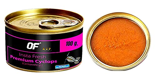 A.D.P. of Insta Fresh Premium Cyclops Smaller Artemia Brine Shrimp Cysts 100 g. (3.52 Oz) High Protein 58.6% All Tropical Fish Food Grow Faster & Color Enhancing Fish Feed Baby Fry Newborn Fish Care