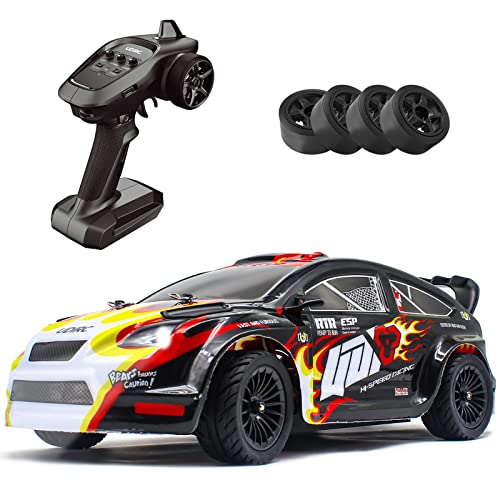 Losbenco Remote Control Car 1/16 Scale 30+MPH 4WD Drift RC Car, 7.4V 1200mAh RC Off-Road Car with Upgraded Brush Motor, 2 Sets of Tires and Light for 8-12 Years Old