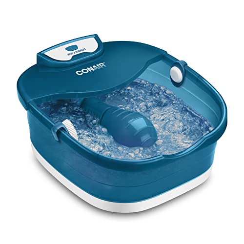 Conair Pedicure Foot Bath Spa with Heat and Massage, with Foot Rollers, Soothing Bubbles, Pumice Stone and Nail Brush Included