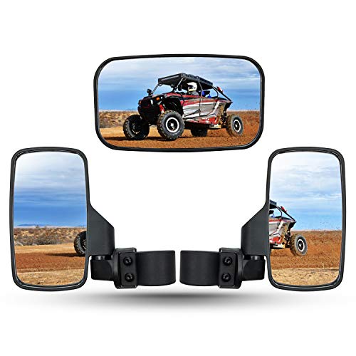 RANSOTO UTV Rearview Side Mirror And Center Mirror Set 1.6" - 2" Bar Compatible with Polaris RZR Ranger Can-Am Maverick Yamaha Rhino Kawasaki Honda Pioneer Talon Arctic Cat