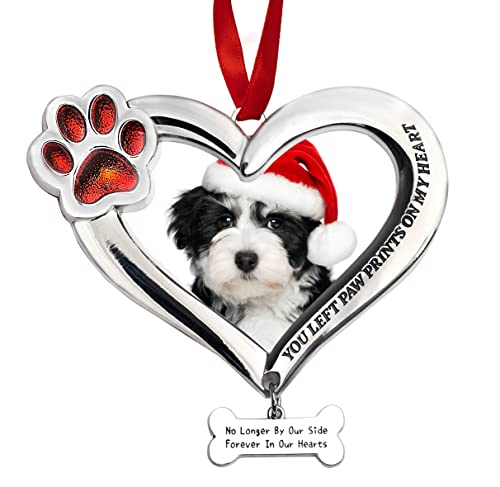 Christmas Ornament, Pet Dog Cat Memorial Ornament, Dog Cat Ornaments for Christmas Tree, Dog Memorial Picture Ornament - Loss of Pet Sympathy Gift Ornament - Pet Loss Gifts