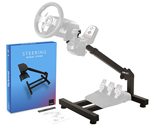 flybold Racing Wheel Stand - Steering Wheel Stand Sim Racing Stand with Shifter Compatible with Logitech G25 G27 G29 G920 g923 racing wheel Thrustmaster Ferrari XBox - Fanatec adjustable Wheel Angle and Arm length