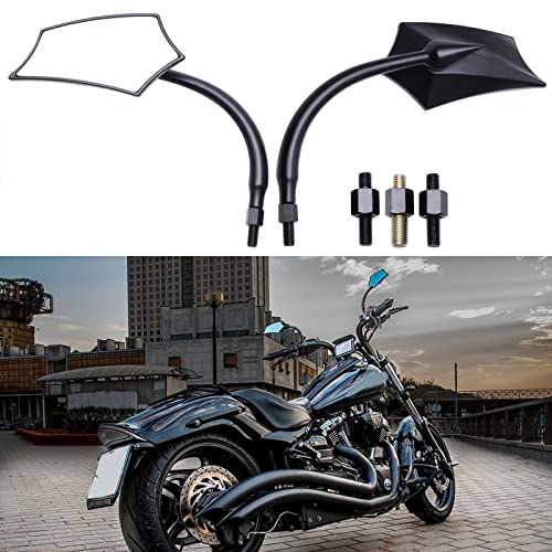 JMTBNO Universal 8MM 10MM Motorcycle Mirrors Rear View Black Compatible with Street Bike Sports Bike Chopper Cruiser Touring