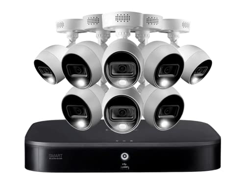 Lorex 4K Security Camera System, 8-Channel 2TB DVR with 8 Analog Wired Active Deterrence Cameras