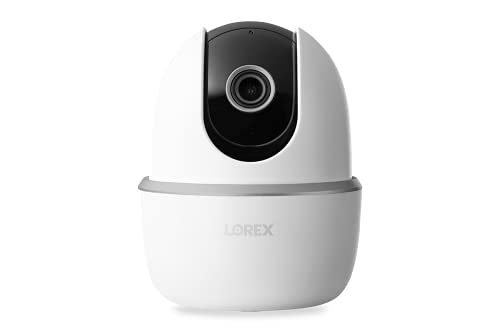 Lorex Pan & Tilt Indoor Security Camera, Wireless 2K WiFi Camera with Person Detection, Two-Way Talk and Smart Home Compatibility, 16GB MicroSD, 1 Camera