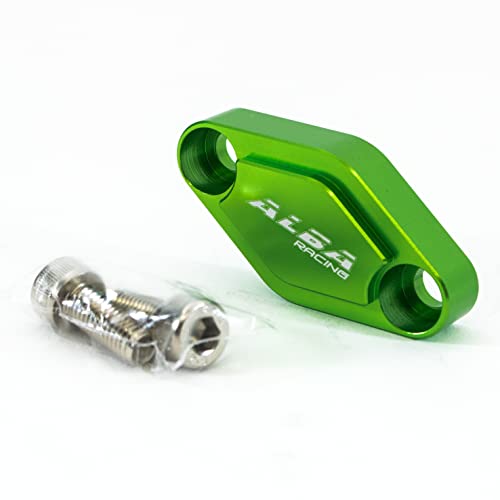 Billet ATV Parking Emergency E Brake Block Off Plate Green by Alba Racing Compatible with Yamaha YFZ450, YFZ450R, Raptor 700, 660, 350, 250, 125, Banshee 350, Warrior Fits all years