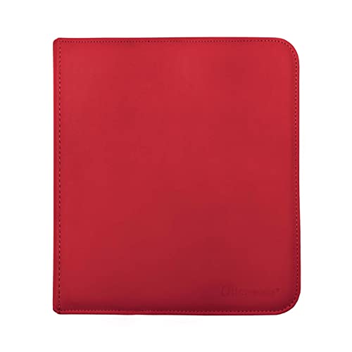 Ultra Pro E-15743 Ultra Pro-12 Pocket Zippered Pro Binder-Red, Medium