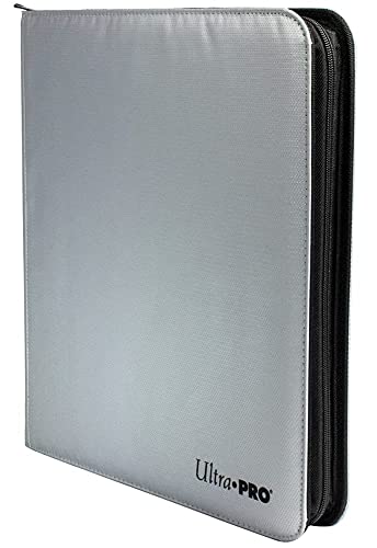 Ultra PRO 12-Pocket Fire Resistant Zippered PRO-Binder: Silver - Protect Your Collectible Sports Cards, Base Ball Cards, Gaming Cards and Collectible Trading Cards In a Fire Resistant Binder