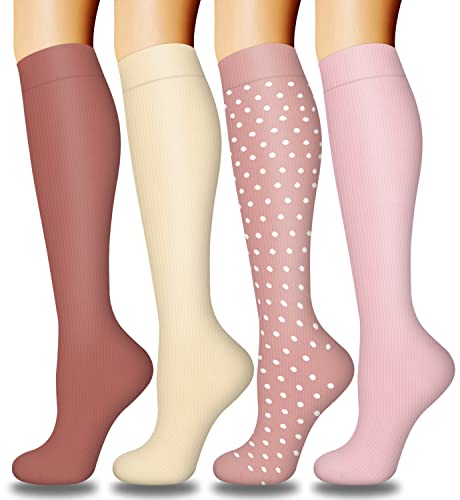 Laite Hebe 4 Pairs-Compression Socks for Women&Men Circulation-Best Support for Nurses,Running,Athletic