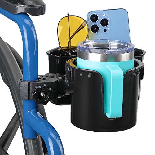 Wiicare Wheelchair Cup Holder, 2-in-1 Water Bottle and Storage Box, Designed Cup Holder for Bottle with Handle, Cup Holder for Wheelchair, Walker, Rollator, Stroller, Camper, Golf cart