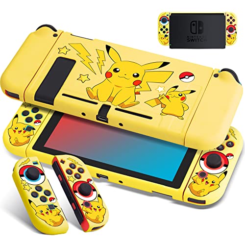 Xcitifun Designed for Nintendo Switch Case Switch Joy-Con TPU Cases for Girls Boys Kids Cute Kawaii Character Protective Shell Compatible with Nintendo Switch Controller Carrying Cover - Yellow Mouse