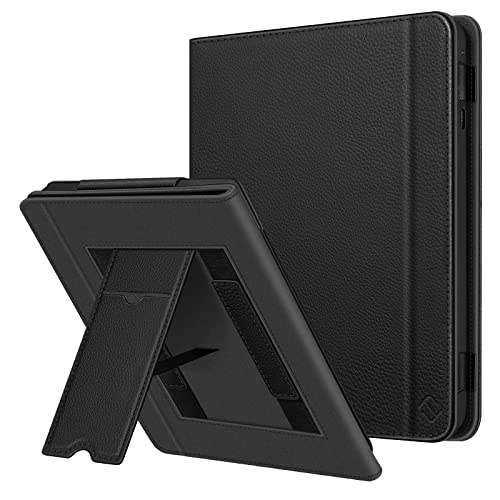 Fintie Stand Case for Kobo Sage (2021 Release) - Premium PU Leather Sleeve Cover with Card Slot and Hand Strap for 8" Kobo Sage eReader, Black