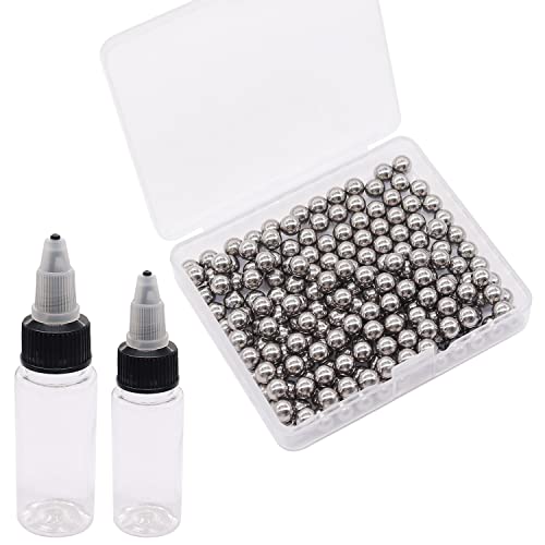 weideer 220pcs Paint Mixing Balls Metal Mixing Agitator Balls Nail Polish Mixing Balls 5.5mm/ 0.22" Stainless Steel Precision Bearing Balls K-084-220