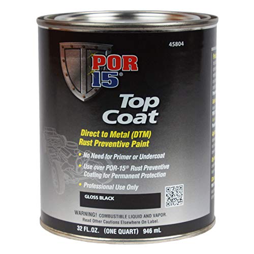 POR-15 Top Coat Paint, Direct to Metal Paint, Long-term Sheen and Color Retention, 32 Fluid Ounces, Gloss Black