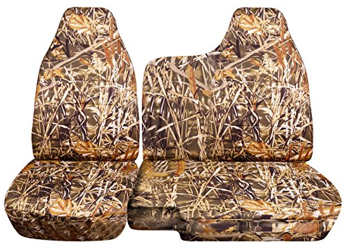 TOTALLY COVERS Compatible with 2004-2012 Chevy Colorado/GMC Canyon Camo Truck Seat Covers (Front 60/40 Split Bench) No Armrest: Wetland Camouflage (16 Prints) Chevrolet
