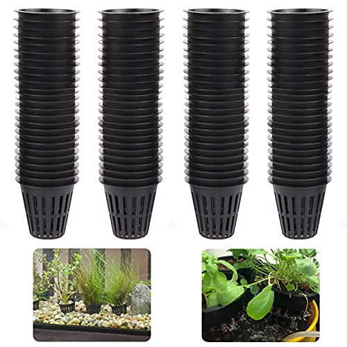 IPXEAD 100PCS 2 Inch Garden Slotted Mesh Net Cups, Round Heavy Duty Net Cups Pots for, Hydroponics Slotted Mesh