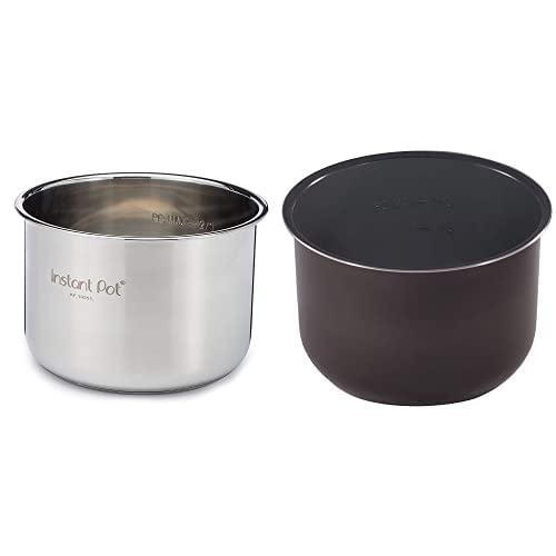 Instant Pot IP-POT-SS304-60 Genuine Stainless Steel Inner Cooking Pot - 6 Quart & Ceramic Inner Cooking Pot - 6 Quart