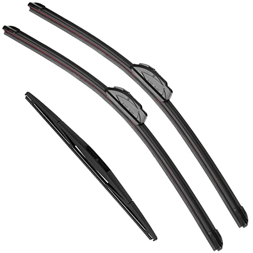 RAINTOK Windshield Wiper Blade Set Replacement for 2005-2022 Honda Odyssey Original Equipment Replacement Front Wiper Blades-26"/22"/16" (Set of 3) U/J Hook