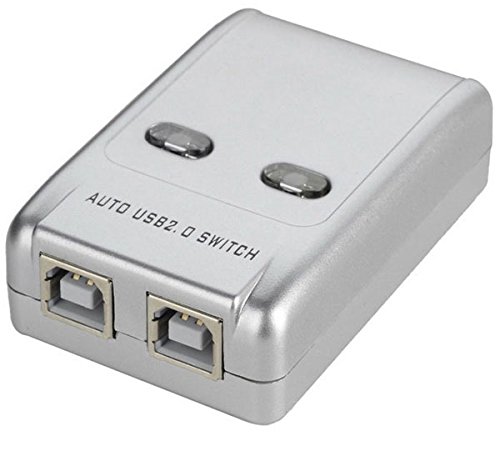 USB Printer Auto Sharing Switch, SANOXY USB 2.0 Printer/Peripheral Sharing Switch (2-Port, Grey)