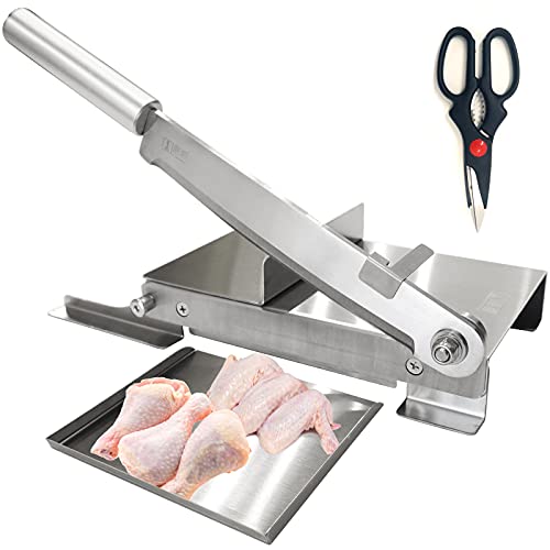 IHAYNER Chicken Bone Cutter 9.5 Inch Cheese Slicer Cutter 430 Stainless Steel Bone Cutter Guillotine Sausage Ham Biltong Jerky Slicer