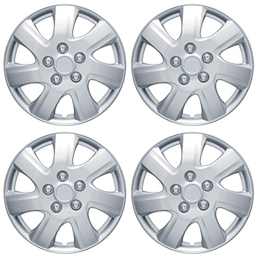 BDK KT-1021-16 King1 Silver Hubcaps Wheel Covers for Toyota Camry 2006-2014 16  Four (4) Pieces Corrosion-Free & Sturdy  Full Heat & Impact Resistant Grade  OEM Replacement, 4 Pack