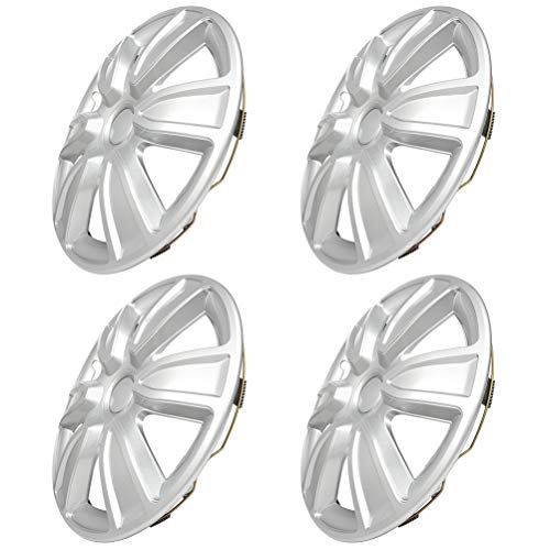 OCPTY 4 Pack 15 inch Car Wheel Rim Skin Cover Hub Caps Hubcap Wheel Cover Silver - Replacements for OEM Steel Wheels Full 4 Silver Hubcaps Rim 15" Wheel Covers 2009-2018 for Toyota Camry Corolla