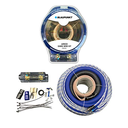 Blaupunkt AMK00 Car Audio Amplifier 0 Gauge Wiring Kit Blue