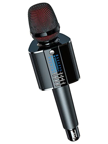 BONAOK Karaoke Microphone,2022 Version Bluetooth Wireless UHF Karaoke Mic Speaker, Portable Handheld Karaoke Machine Compatible with Car/Phones/PC G20 Black