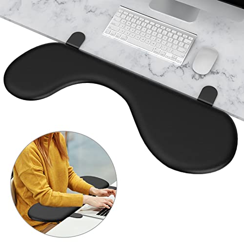 Foldable Desk Extender Tray, Eulps Arm Rest for Desk, Ergonomic Forearm Leather Soft Armrest Support, Wrist & Elbow Pad for Home and Office, Easy Typing & Pain Relief