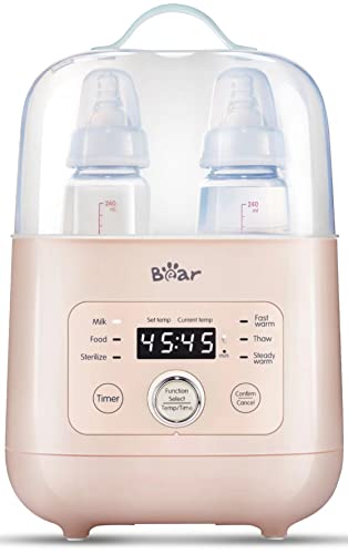 Bear Bottle Warmer, Baby Bottle Warmer for Breastmilk, Portable Bottle Warmer for Travel, Accurate Temperature and Time Control for Formula, Heater&Thaw BPA-Free Milk Warmer