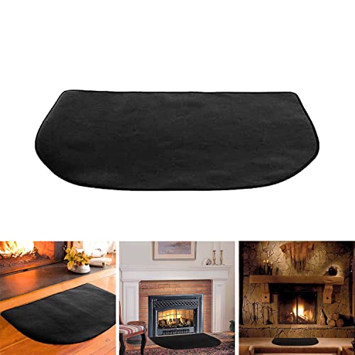 Fire Resistant Mat Fireproof Hearth Rug Double Layer Fiberglass Hearth Pad Black Fireplace Mat for Fireplace Wood Stove Floor Protector Rug Indoor 3 (19.7 * 31.5in/50 * 80cm)