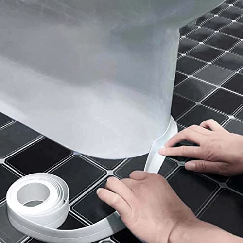 Caulk Tape Sealant Strip, Waterproof Self-Adhesive PVC Sealing Tape, 1.5 "x10.5Ft White Caulking Sealing Tape for Kitchen Sink Basin, Bathroom, Countertop, Shower, Bathtub Wall Edge Sealant Protector
