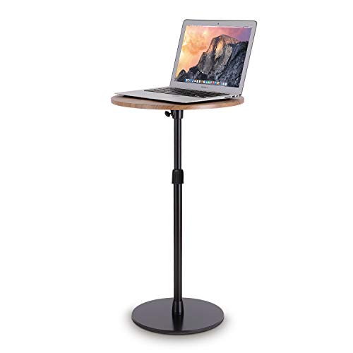 viozon Small Side Table,Laptop Floor Stand,22.4"~37.4" Height Adjustable,Sofa Table Round,Diameter 15",Hallway,Sofa Bed Side,Dinning