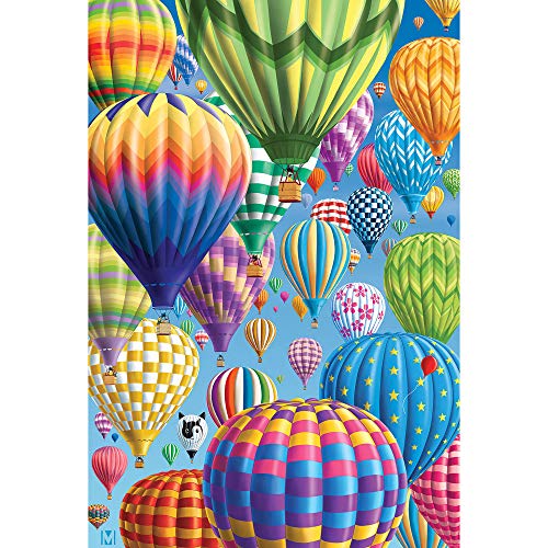 Bits and Pieces - 300 Piece Jigsaw Puzzle for Adults 18" x 24" - Balloon Festival - 300 pc Hot Air Balloon Collage Jigsaw by Artist Michael David Ward