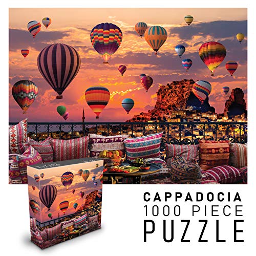 Puzzles for Adults 1000 Piece Jigsaw Puzzle | Cappadocia Hot Air Balloons at Sunset | Landscape Nature Puzzles | 27" w x 20" h