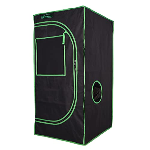 Green Hut Grow Tent 24"x24"x48" 600D Mylar Hydroponic Indoor Grow Tents with Observation Window, Removable Floor Tray and Tool Bag for Indoor Plant Growing 2X2