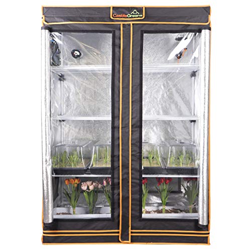 CastleGreens 48"x24"x72" Multi-Storey Grow Tent, Extra-Large Observation windows, Heavy-Duty 600D Mylar Plant Tent, Waterproof Growing Tents, Fit in Indoor Planting, Hydroponics, 4-Layers of seedlings