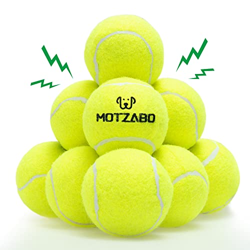 MOTZABO Dog Tennis Balls - 12 Pack 2.5" Squeaky Interactive Dog Toys Balls for Small Medium Large Dogs - Bounce Rubber Dog Toys for Training Exercise Playing Fetching