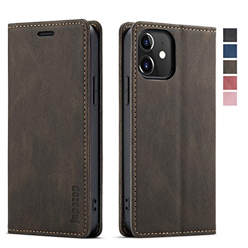 japezop iPhone 12 Mini Case, iPhone 12 Mini Wallet Case with Card Holder RFID Blocking Kickstand Magnetic, PU Leather Flip Case for iPhone 12 Mini 5.4 Inch (Coffee)