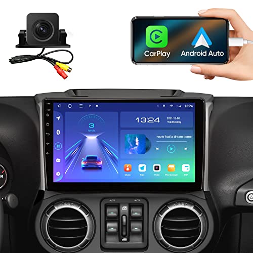 10.1 Inch 5G WiFi 8 Core 1280 * 720 HD Display Car Radio Stereo for Jeep Wrangler JK Compass Grand Cherokee Dodge Ram CarPlay Android Auto with 48EQ Airplay Rear 1080P SWC