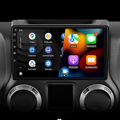 Bruynic 2023 New Upgrade Android 12 Car Radio Stereo for Jeep Wrangler JK Compass Grand Cherokee Dodge Ram,10.1" IPS Touch Screen with Wireless Carplay and Android Auto Come with AHD Backup Camera