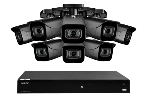 Lorex Fusion 4K Security Camera System w/ 3TB NVR - 16 Channel PoE Wired Home Security System w/ 8 Metal Bullet Cameras - Smart Devices, Color Night Vision, Long-Range IR, Weatherproof Surveillance