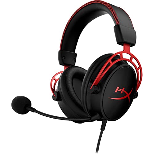 HyperX Cloud Alpha Gaming Headset - Dual Chamber Drivers - Durable Aluminum Frame - Detachable Microphone - Works with PC, PS4, PS4 PRO, Xbox One, Xbox One S (HX-HSCA-RD/AM) (Renewed)